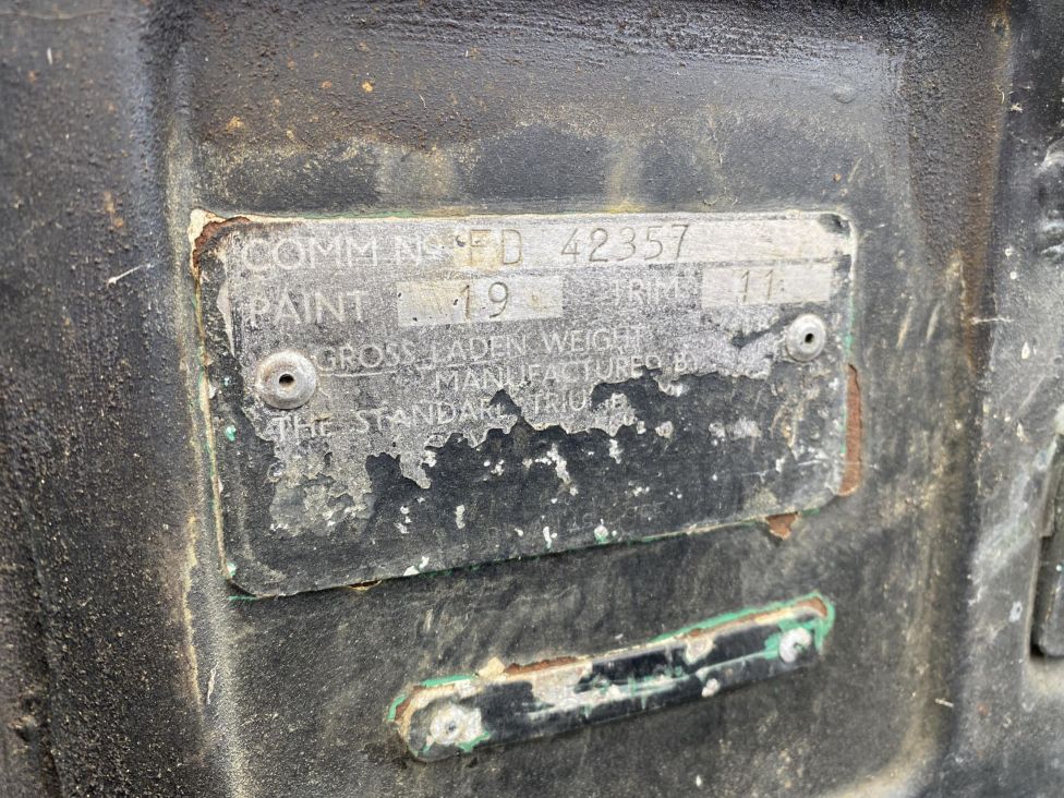 Barn find 1969 triumph Spitfire mk3 for restoration. Photograph