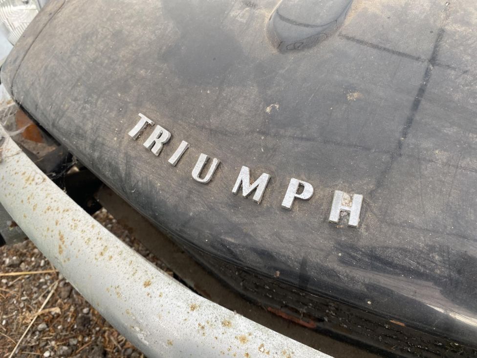 Barn find 1969 triumph Spitfire mk3 for restoration. Photograph