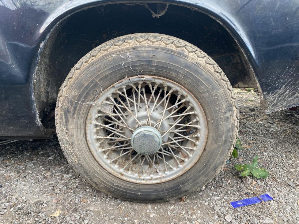 Barn find 1969 triumph Spitfire mk3 for restoration. Photograph