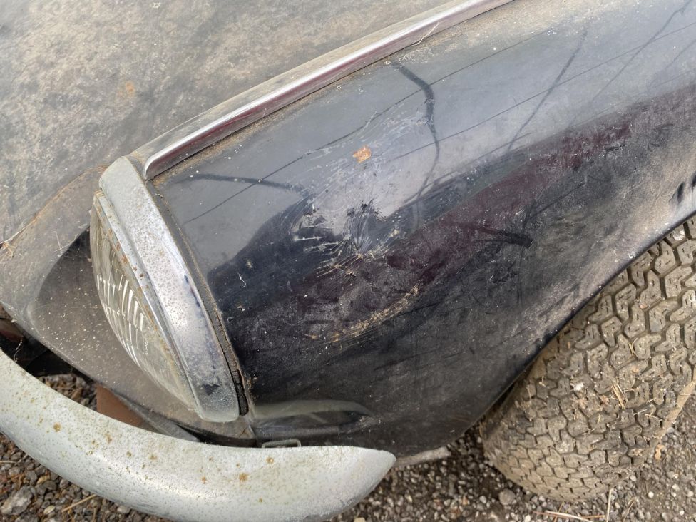 Barn find 1969 triumph Spitfire mk3 for restoration. Photograph